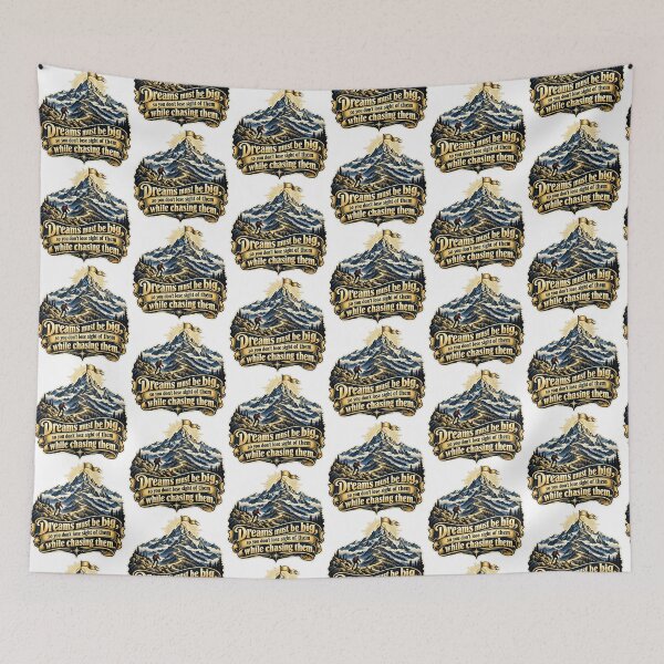 Item preview, Mountain Summit Golden Flag — Dream Big Climber Motivation Art designed and sold by DesignArtEmpire.