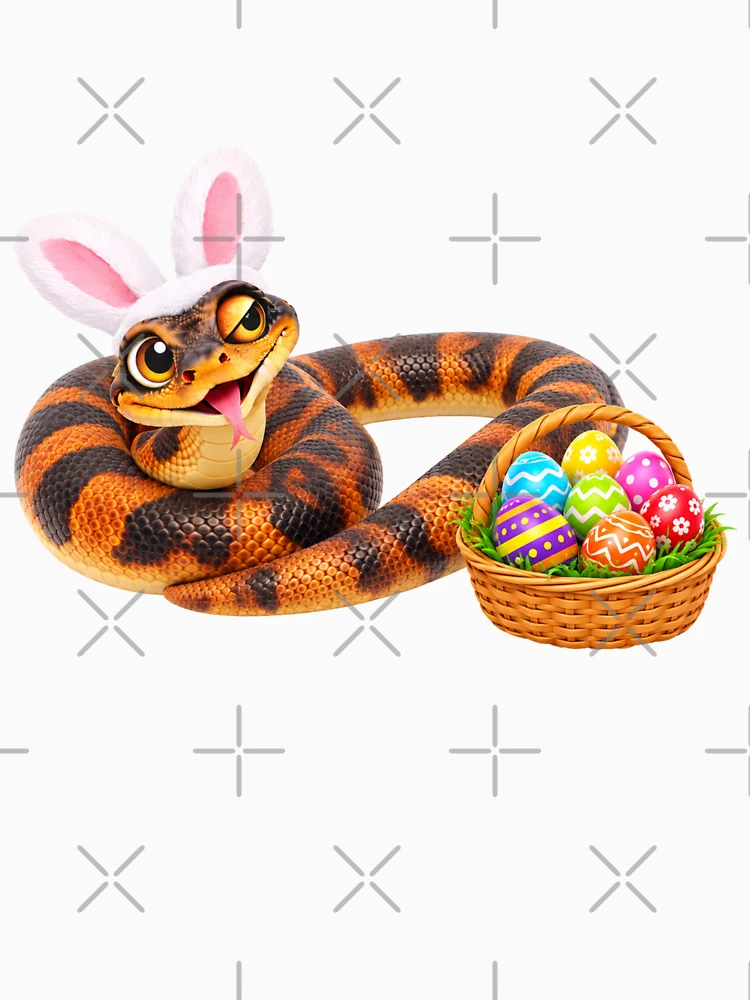 Thumbnail 7 of 7, Classic T-Shirt, Bright Ringed Python Easter designed and sold by Sillytoe.