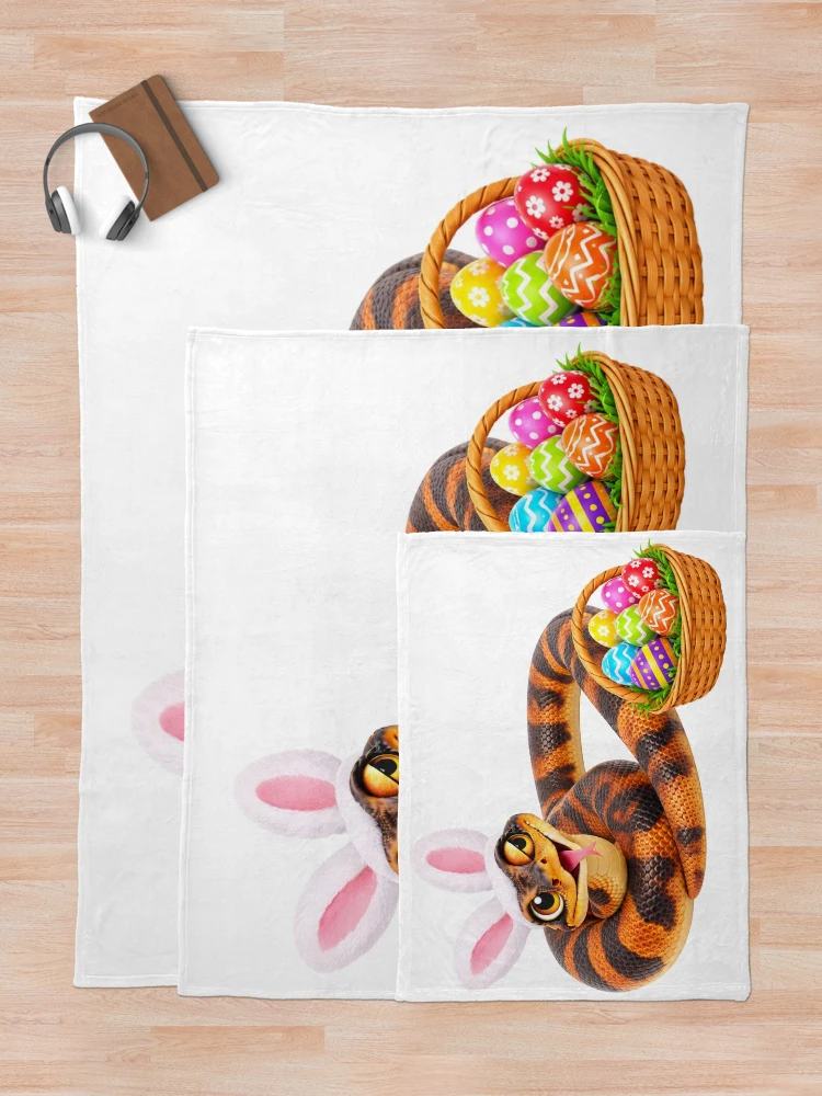 Thumbnail 5 of 6, Throw Blanket, Bright Ringed Python Easter designed and sold by Sillytoe.