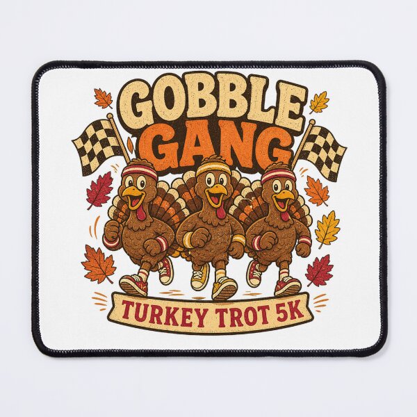 Artikelvorschau, Gobble Gang Turkey Trot 5K Thanksgiving Family Group Performance T-Shirt entworfen und verkauft von Serhotep.