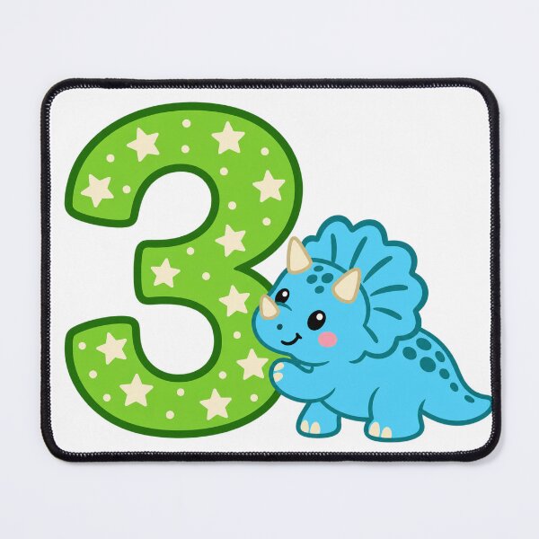 Item preview, Cute Triceratops Number 3 Dinosaur Birthday designed and sold by skyartdesign.
