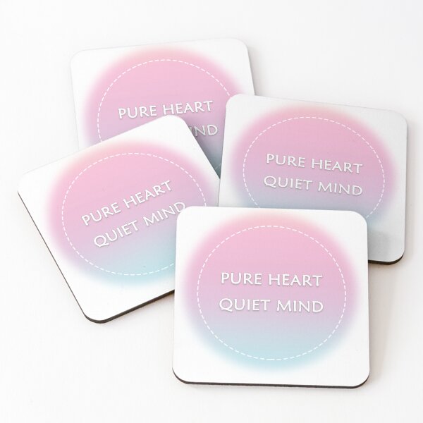 Item preview, Pure Heart Quiet Mind Pastel Aura Gradient Aesthetic Quote designed and sold by sankacreation.