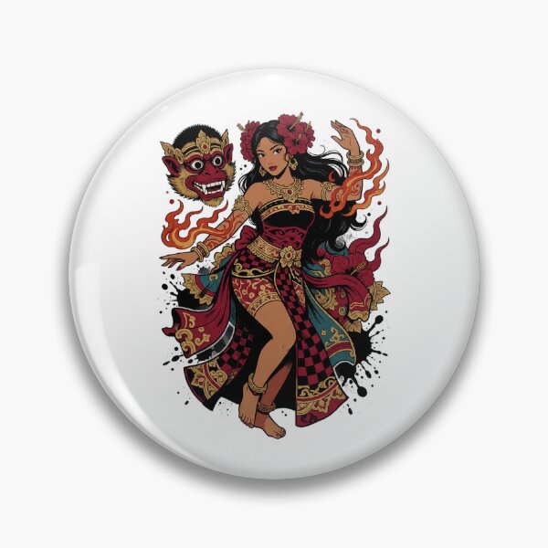 Item preview, Fire Dancer Monkey Mask Red Hibiscus Flame Art designed and sold by cannsuh.