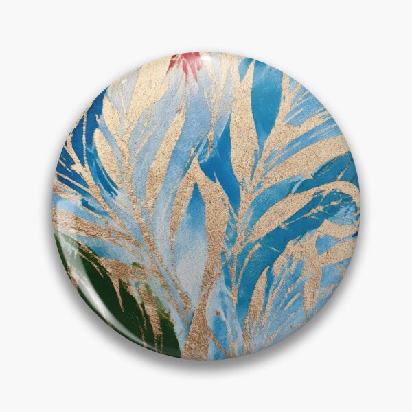 Item preview, Batik Eclectic Indigo Abstract Mid-Century Boho Leaves designed and sold by scicilysimonee.