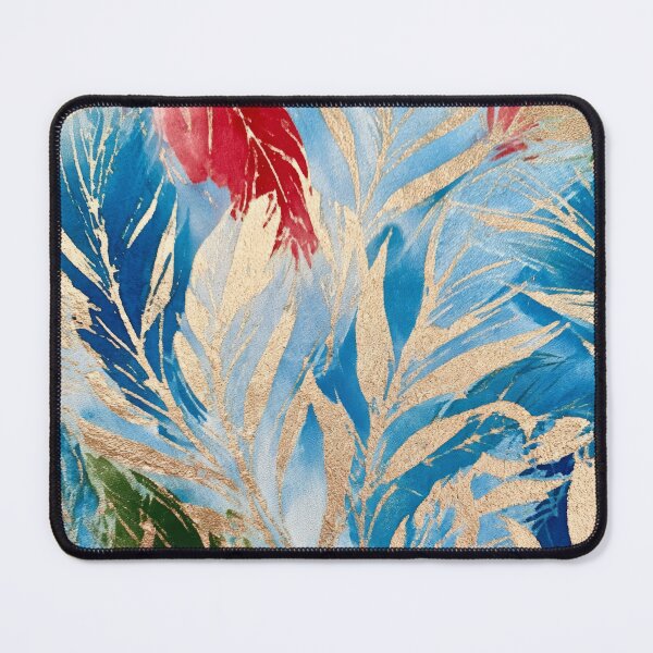 Item preview, Batik Eclectic Indigo Abstract Mid-Century Boho Leaves designed and sold by scicilysimonee.