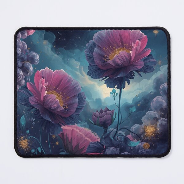 Item preview, Cosmic Bloom: Magical Purple Flowers in a Starry Night Sky designed and sold by PrintWavePro.