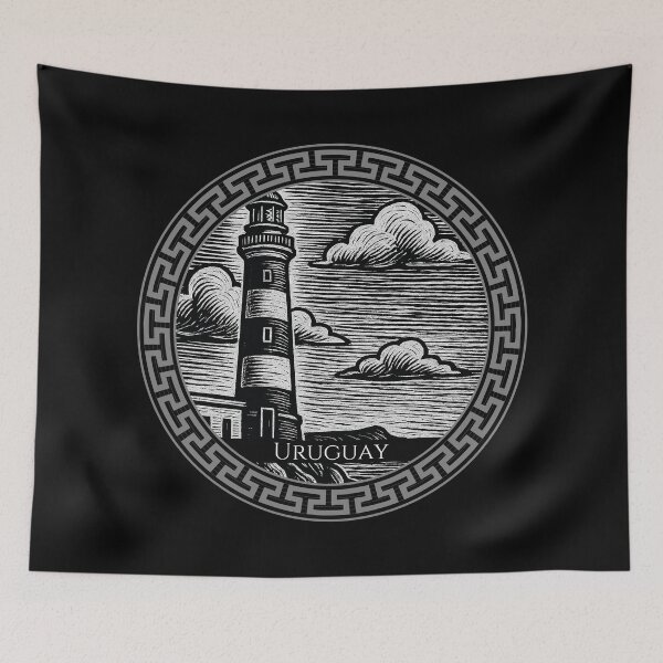Item preview, Uruguay Vintage Woodcut Art designed and sold by Thistle-TShop.