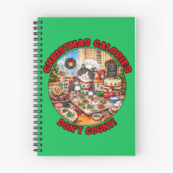 Item preview, Funny Cat Decorates Cookies - Christmas Calories Don’t Count! designed and sold by Lion and Lamb Design.