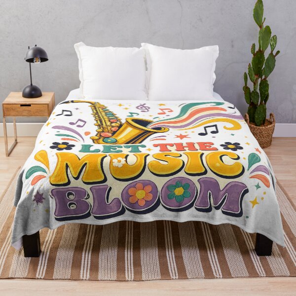 Item preview, Let the Music Bloom Saxophone Floral Jazz Music Lover Retro Design designed and sold by inkoutninja.