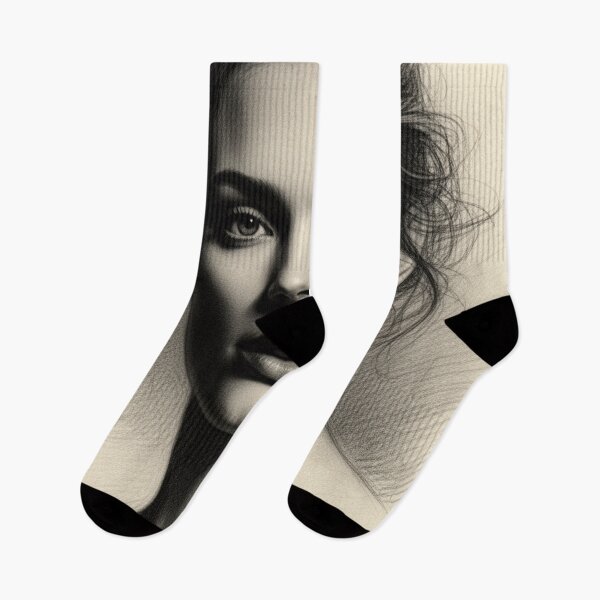 Item preview, Poised Elegance - Realistic Monochrome Portrait Drawing designed and sold by nhk999.
