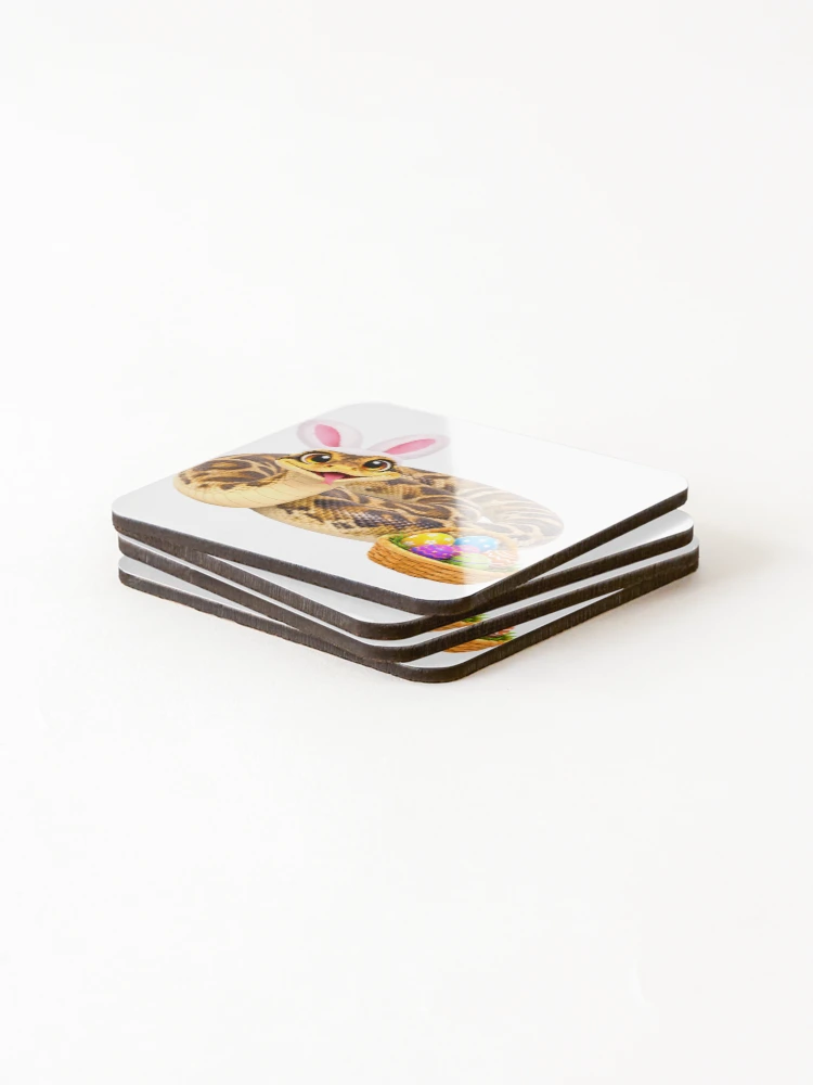 Thumbnail 4 of 5, Coasters (Set of 4), Playful Scrub Python Easter designed and sold by Sillytoe.