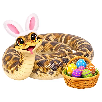 Artwork thumbnail, Playful Scrub Python Easter by Sillytoe