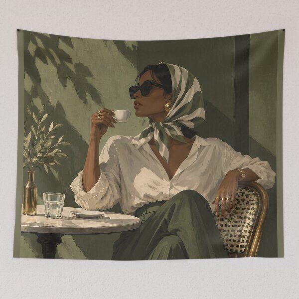 Item preview, Cafe Serenity Chic Woman at a European Bistro designed and sold by salt n sass designs.