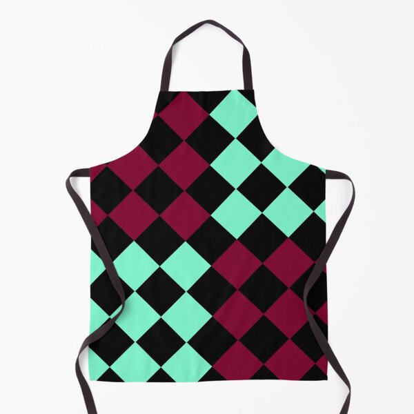 Item preview, Checkered Diamond Pattern Aquamarine Burgundy Black designed and sold by ArtbyDebbieC.