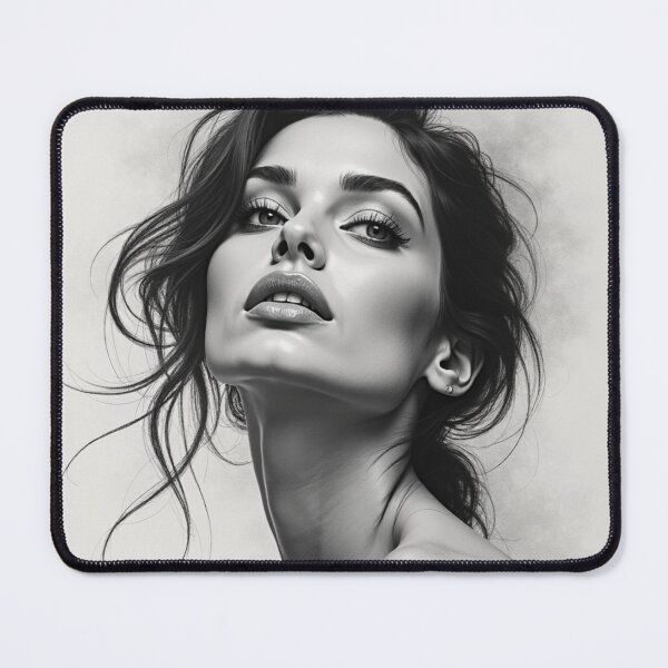 Item preview, Elegant Ascension - Monochrome Fashion Portrait Art Print designed and sold by nhk999.