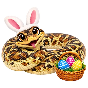 Artwork thumbnail, Sweet Short Tailed Python Easter by Sillytoe