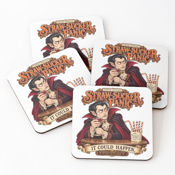 Item preview, THE IRRATIONAL FRIGHTS COLLECTION - VAMPIRE PROBLEMS - STRAW-SUCKER PANIC designed and sold by WheelieGdArt.