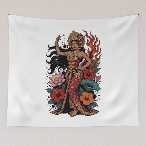 Item preview, Mask Crown Dancer Windswept Hair Fire Lotus Art designed and sold by cannsuh.