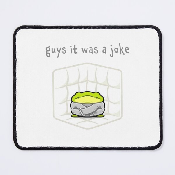 Item preview, Guys It Was A Joke - Funny Sad Frog in Straitjacket Meme designed and sold by JossDesign15.