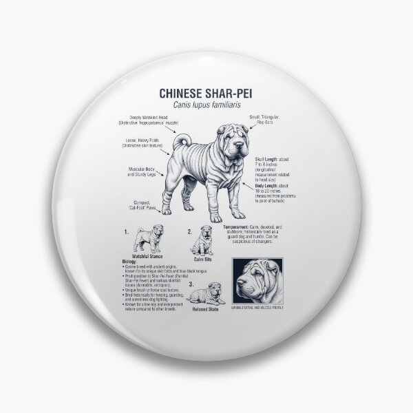 Item preview, Chinese Shar Pei Scientific Anatomy Biology Dog Lover designed and sold by dian-rody-crest.
