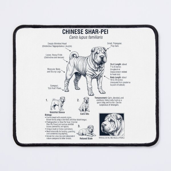 Item preview, Chinese Shar Pei Scientific Anatomy Biology Dog Lover designed and sold by dian-rody-crest.