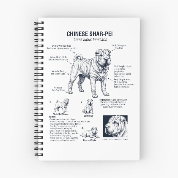 Item preview, Chinese Shar Pei Scientific Anatomy Biology Dog Lover designed and sold by dian-rody-crest.