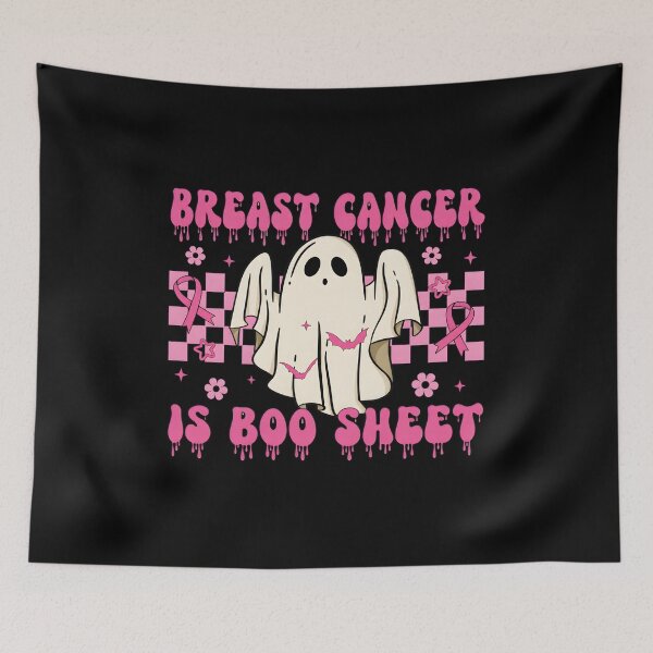 Item preview, Breast Cancer Is Boo Sheet Ghost Pink Ribbon Retro Art designed and sold by Dmo3HarkoArt.