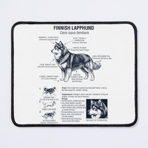 Item preview, Finnish Lapphund Scientific Anatomy Biology Dog Lover designed and sold by dian-rody-crest.