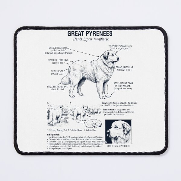 Item preview, Great Pyrenees Scientific Anatomy Biology Dog Lover designed and sold by dian-rody-crest.