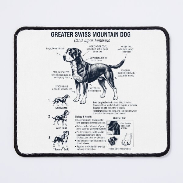 Item preview, Greater Swiss Mountain Dog Scientific Anatomy Biology Dog Lover designed and sold by dian-rody-crest.