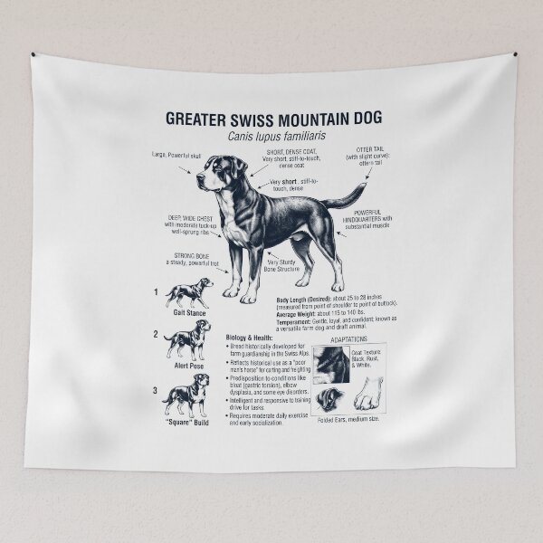 Item preview, Greater Swiss Mountain Dog Scientific Anatomy Biology Dog Lover designed and sold by dian-rody-crest.