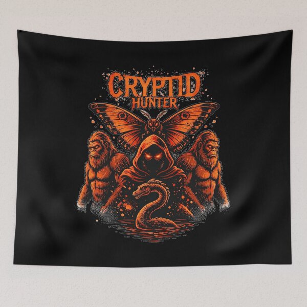 Item preview, Cryptid Hunter Bigfoot Mothman Loch Ness Monster Retro designed and sold by Neon Bones Studio.