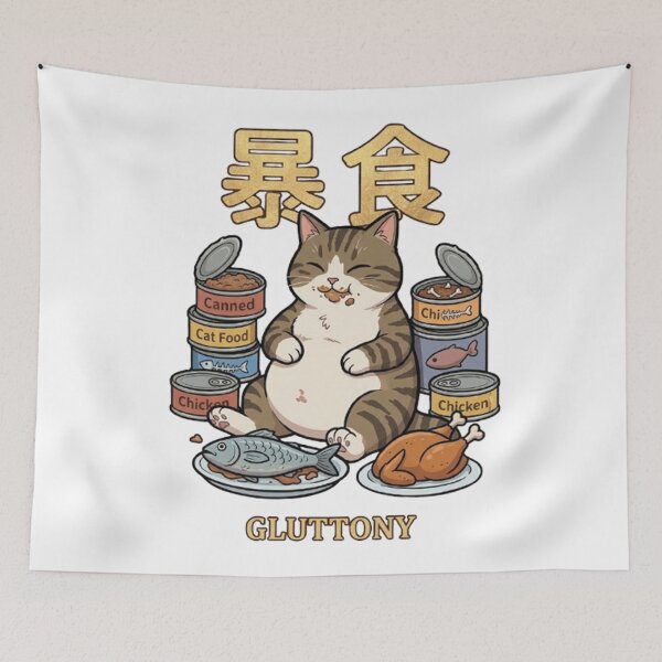 Item preview, Gluttony Cat KIMKIM - Seven Deadly Sins designed and sold by PetalsPaws.
