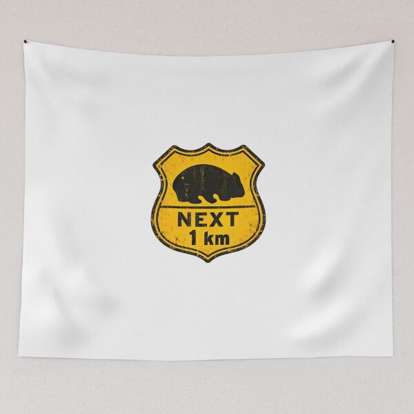 Item preview, Wombat Next 1 Km Australian Road Sign Wildlife Travel designed and sold by HumansStuck12.