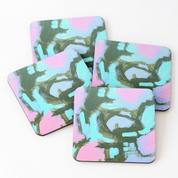 Item preview, Abstract pink, purple, teal and green painting - 836 designed and sold by NathalieLeRiche.