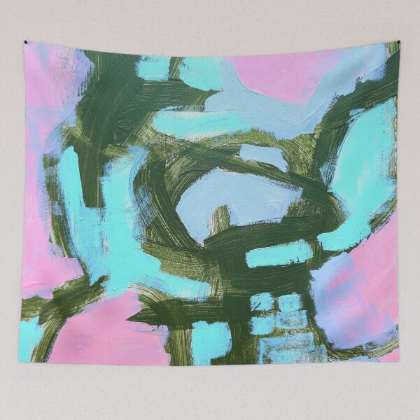 Item preview, Abstract pink, purple, teal and green painting - 836 designed and sold by NathalieLeRiche.