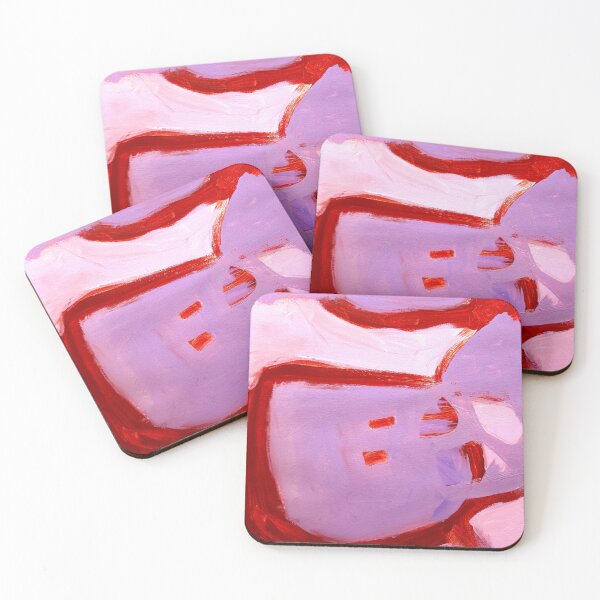 Item preview, Red Pink Lavender Expressive Abstract Painting - 835 designed and sold by NathalieLeRiche.