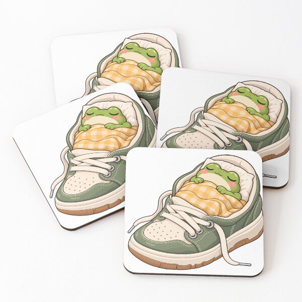Item preview, Sleepy Chibi Frog in a Sneaker Bed – Funny Cute Animal Gift designed and sold by Oddly Tiny Zoo.