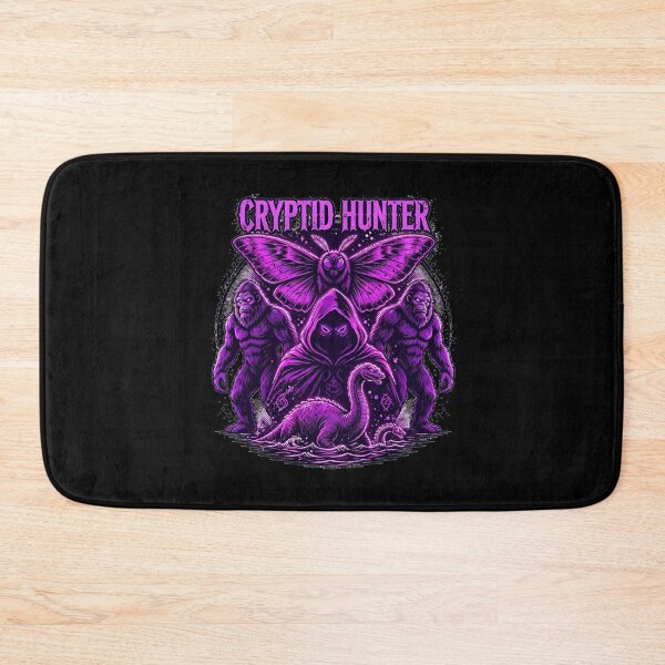 Item preview, Cryptid Hunter Mothman Bigfoot Nessie Neon Purple Retro designed and sold by Neon Bones Studio.