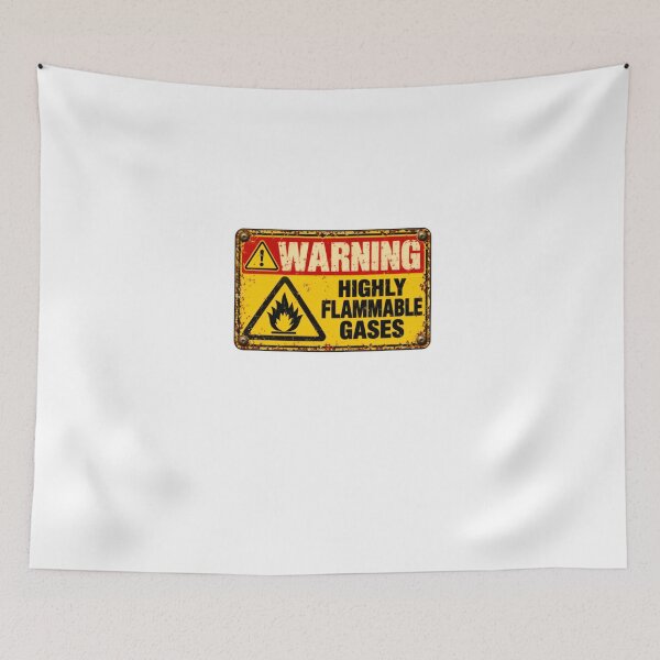 Item preview, Warning Highly Flammable Gases Industrial Safety Worker Hazard Sign designed and sold by HumansStuck12.