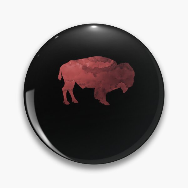 Item preview, Red Watercolor Buffalo Silhouette Wildlife Art Print designed and sold by VyThoaTripg.