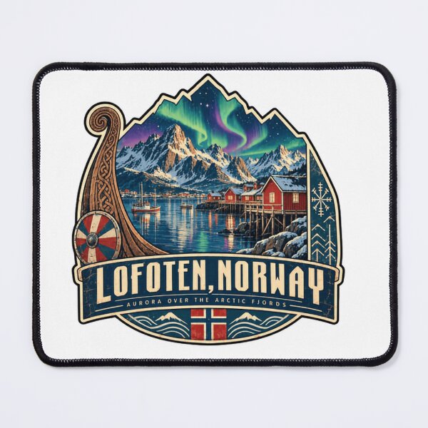 Item preview, Lofoten Norway Aurora Over The Arctic Fjords Travel Souvenir Vacation designed and sold by NightGlyph.