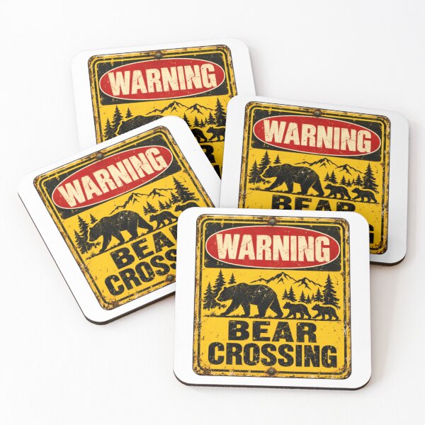 Item preview, Warning Bear Crossing Wilderness Outdoor Wildlife Animal Lover designed and sold by HumansStuck12.