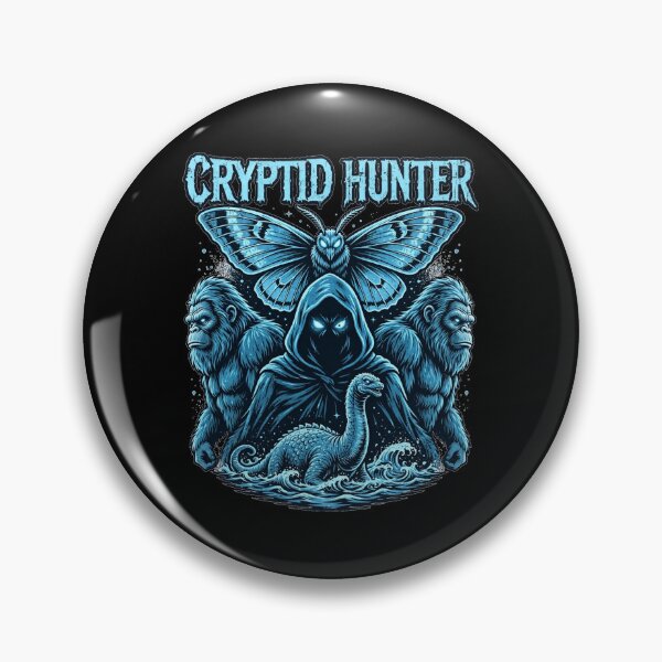 Item preview, Cryptid Hunter Mothman Bigfoot Nessie Electric Blue Retro designed and sold by Neon Bones Studio.