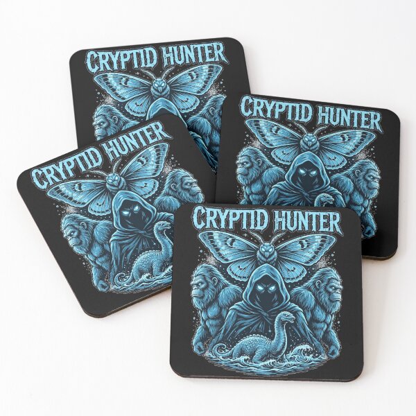 Item preview, Cryptid Hunter Mothman Bigfoot Nessie Electric Blue Retro designed and sold by Neon Bones Studio.
