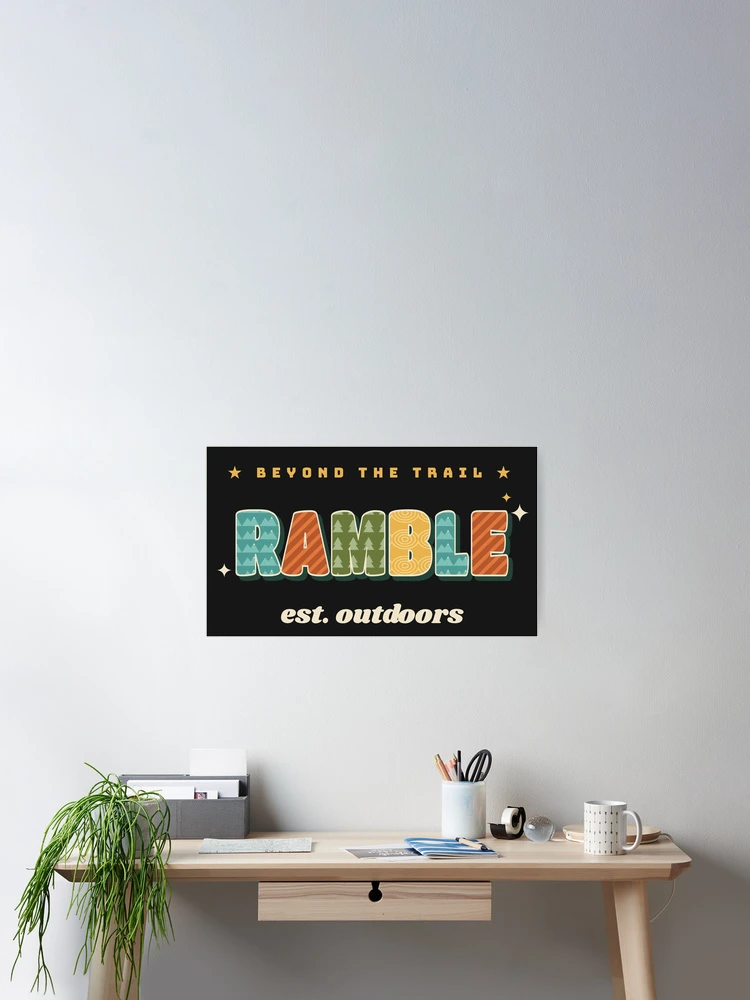 Thumbnail 2 of 3, Poster, Ramble Retro Patterned Letters Outdoors designed and sold by somebasic.