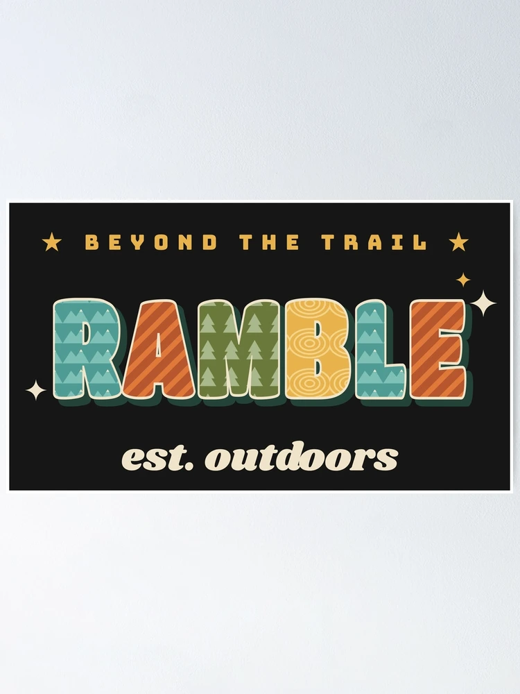 Thumbnail 1 of 3, Poster, Ramble Retro Patterned Letters Outdoors designed and sold by somebasic.