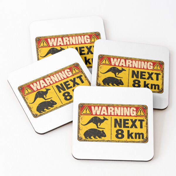 Item preview, Warning Next 8 Km Kangaroo Wombat Australia Road Sign designed and sold by HumansStuck12.