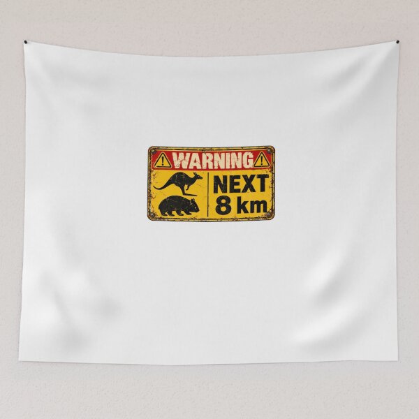 Item preview, Warning Next 8 Km Kangaroo Wombat Australia Road Sign designed and sold by HumansStuck12.