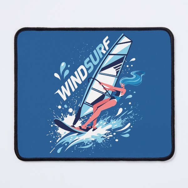Item preview, Tipografía retro de chica practicando windsurf sobre olas del océano y deportes acuáticos. designed and sold by KiwiRider.